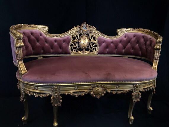 Sold French Style Louis Xv Salon Set Loveseat And Matching Etsy