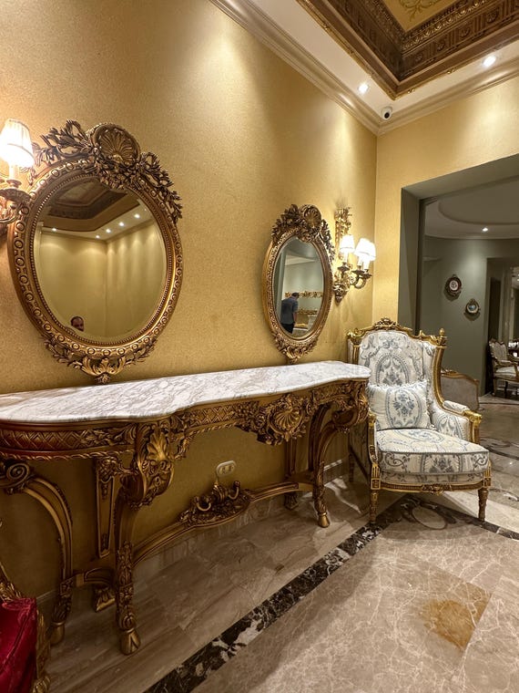 Palatial 19th century Louis XVI style carved and gilt wood grand console
