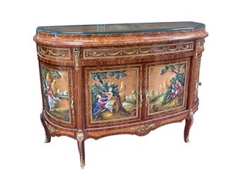 Louis XV French style Buffet with Vernis Martin style oil painting