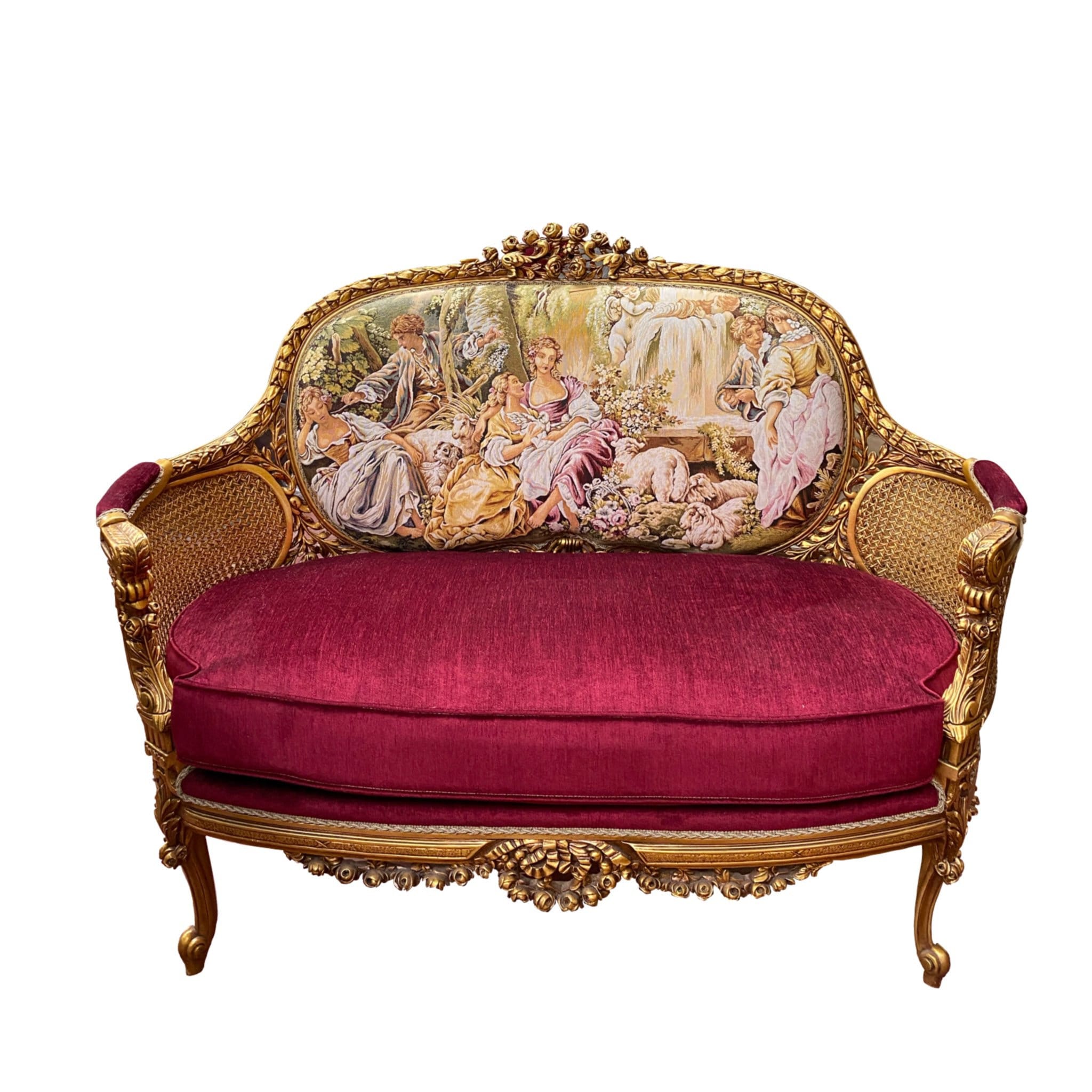 HIGH END Louis XV French Provincial Style Chenille Upholstered