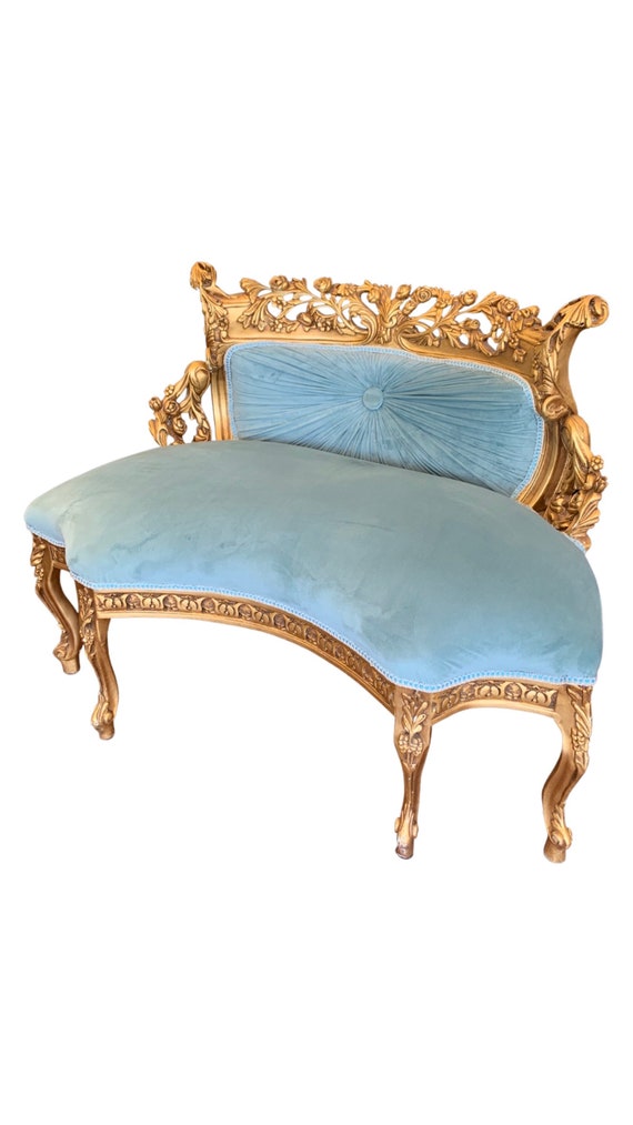 Petite Louis XV French style Carved Settee