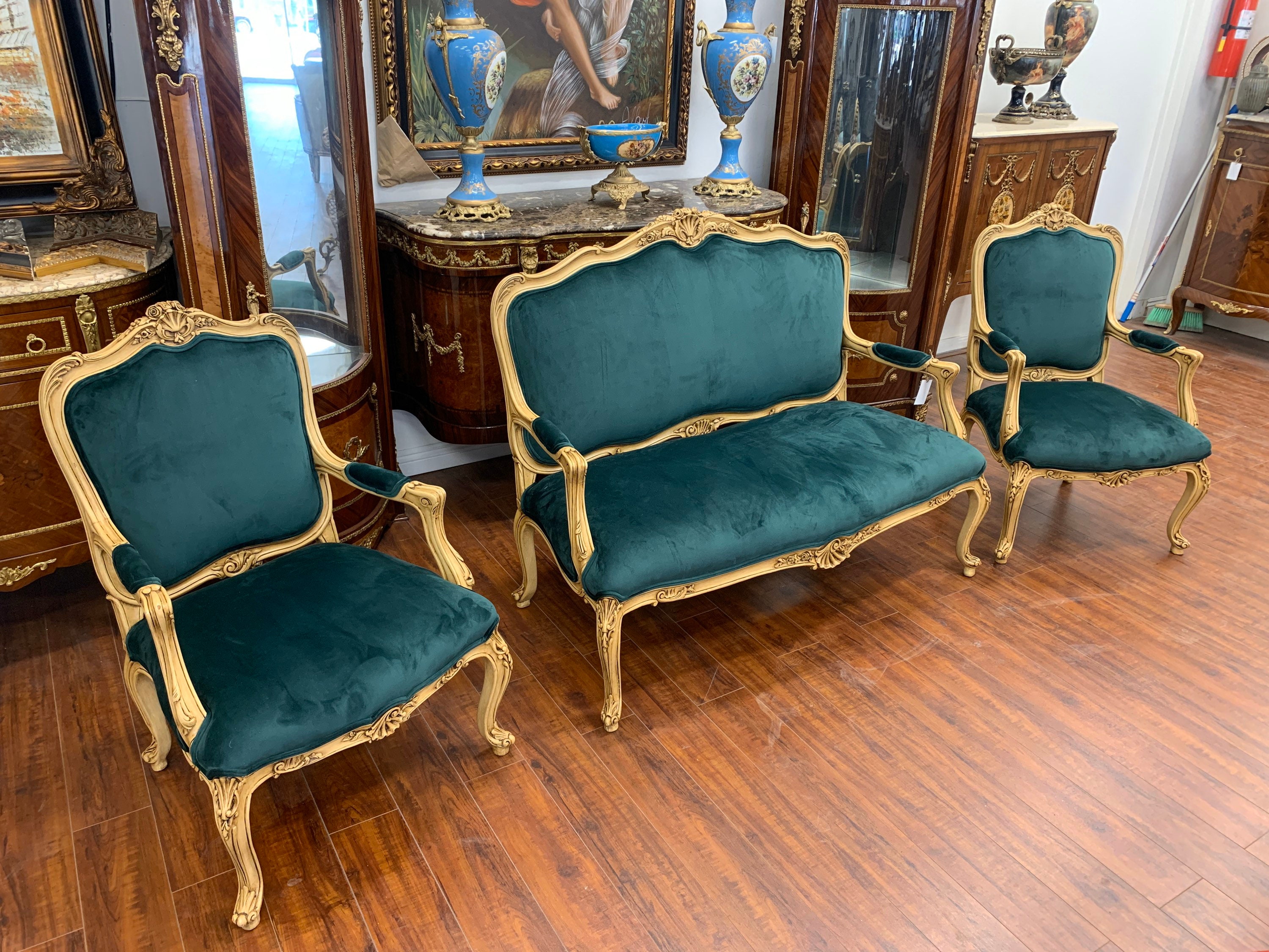 3 pc Louis XV French style sofa set
