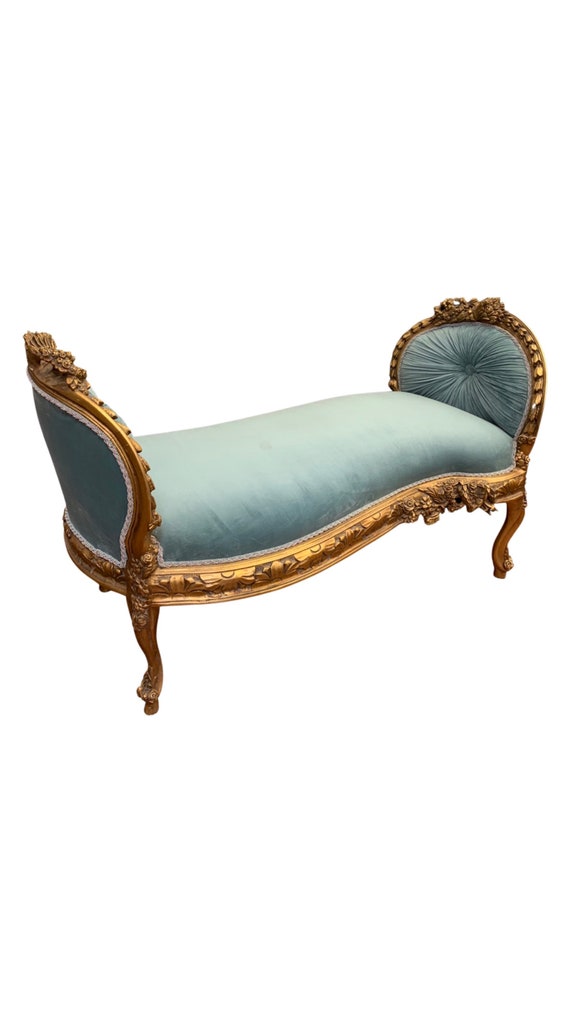 Louis XV French style bench in gold leaf