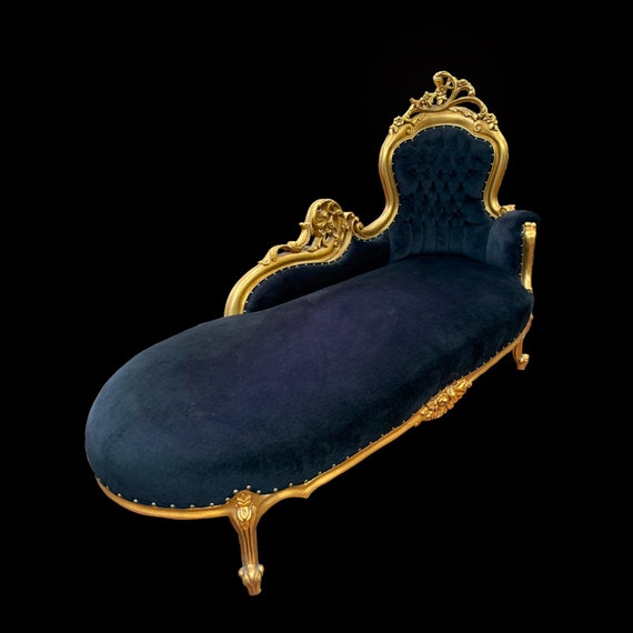 Sold French Louis Xv Style Chaise Lounge With Gold Leaf And Etsy