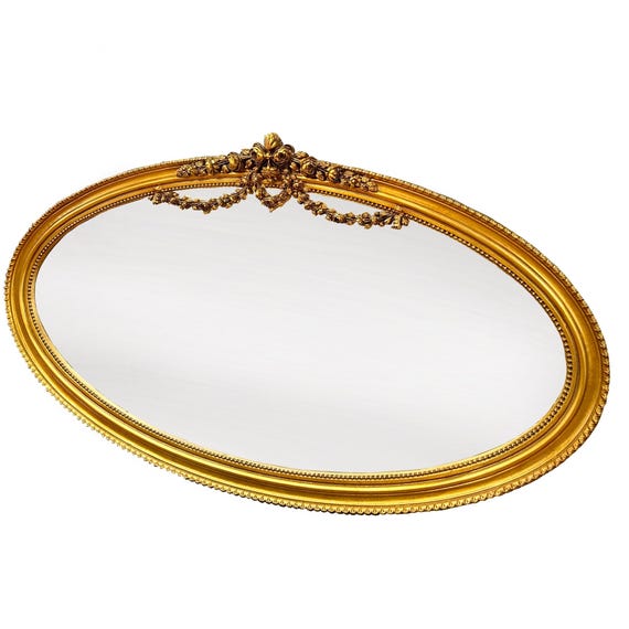 Horizontal Oval Gold mirror