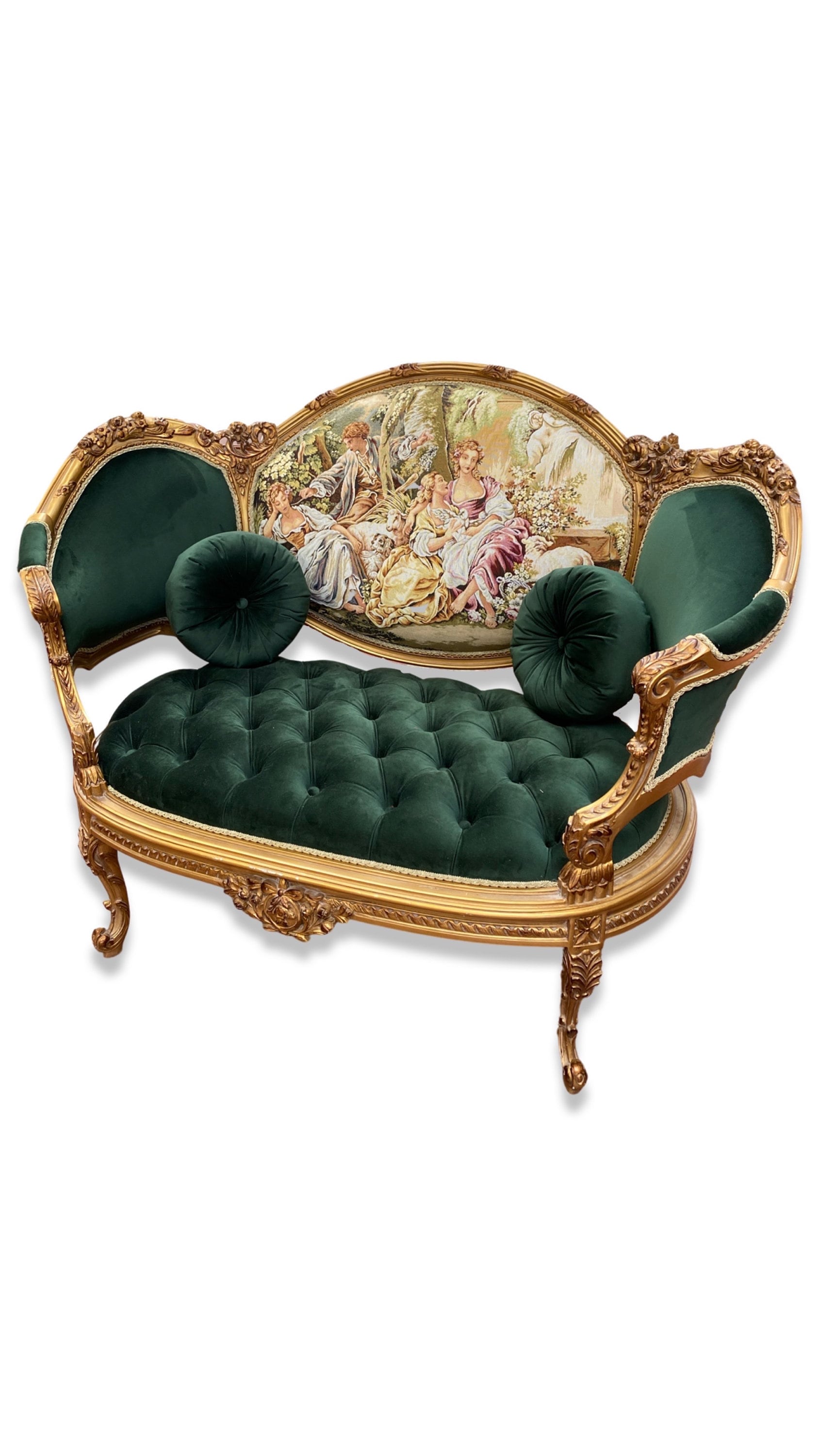 Louis XV French style settee with Embroidery