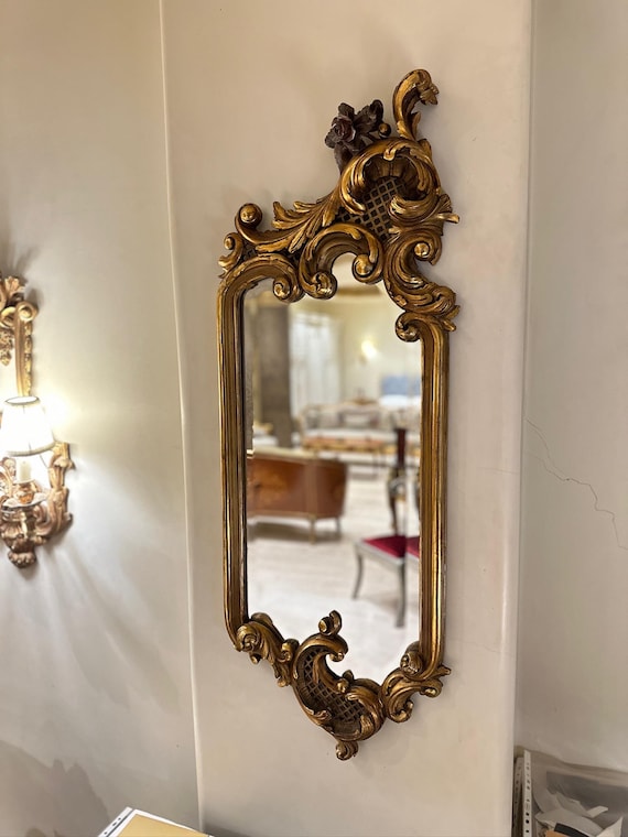 Victorian hand carved French style gilt wood wall mirrors