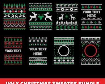 Ugly Christmas Sweater Svg Bundle | Ugly Sweater Svg for Christmas | Digital Download Ugly Sweater Templates | Ugly Sweater Prints Png