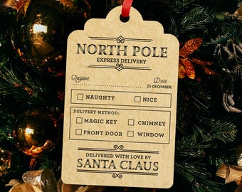 Etiqueta de entrega del Polo Norte Svg / Etiqueta de regalo Svg, Etiqueta de regalo de Navidad Png / Entrega especial desde el Polo Norte / Dxf