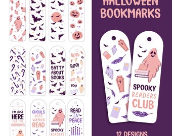 Marcador SVG, marcador de Halloween SVG, marcador de otoño SVG, marcador espeluznante SVG, marcador clipart, marcador PNG Plantillas de marcadores para Cricut