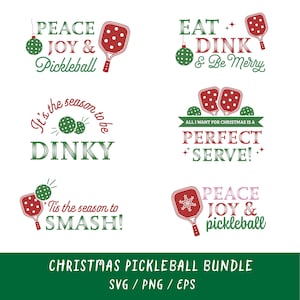 Pickleball Bundle SVG | Christmas Pickleball SVG | Pickleball Cricut | Pickleball Player SVG | Pickleball Paddle Svg | Pickleball Png | image 1