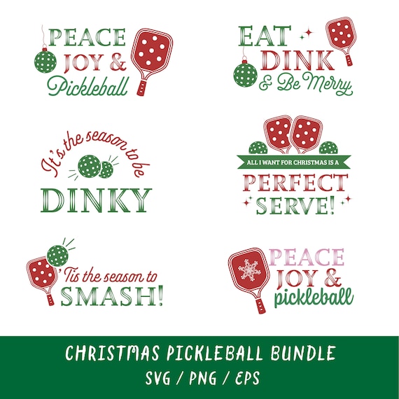 Pickleball Bundle SVG  | Christmas Pickleball SVG | Pickleball Cricut | Pickleball Player SVG | Pickleball Paddle Svg | Pickleball Png |
