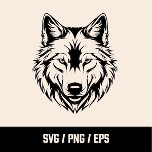 Wolfskopf SVG | Wolf-Silhouette | Wolf Kopf Clipart | Wolfsschnittdatei | Wolf Design | Wolfkopf Umriss | Wolf Kunstwerk | Druckbar | Wolf png
