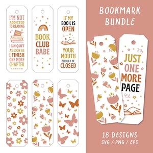 Bookmark SVG Bundle | Bookmark Template Svg | Reading Svg | Floral Bookmark Design | Printable Bookmark | Bookmark templates for Cricut