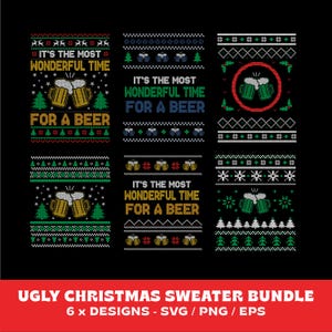 Ugly Christmas Sweater Svg Bundle | Ugly Sweater Svg for Christmas | Digital Download Ugly Sweater Templates | Ugly Sweater Prints Png