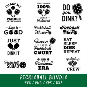 Pickleball SVG Bundle | Pickleball Cut Files | Pickleball Cricut |Pickleball Player SVG | Pickleball Paddle Svg | Instant Download | PNG