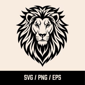 ライオンヘッド SVG | ライオンのシルエット | ライオンヘッドのクリップアート | ライオンカットファイル | ライオンデザイン | ライオンヘッドのアウトライン | ライオンアートワーク | 印刷可能 | ライオン png
