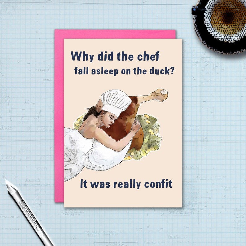 Funny Chef Birthday Card blank inside Etsy