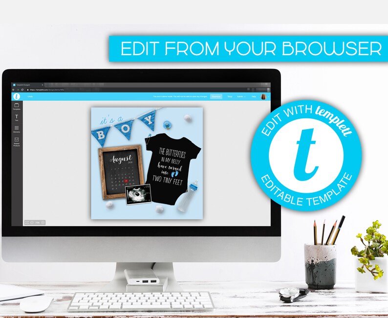 All months Baby Pregnancy Announcement for Social Media EDIT YOURSELF date,Digital file Templett Chalkboard Onesie #bd11 Birth Reveal