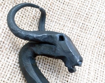 Hand forged Bull's head fire poker