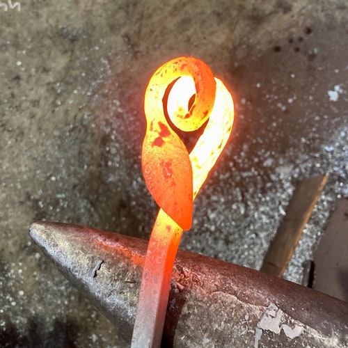 leaf fire poker / Hand forged