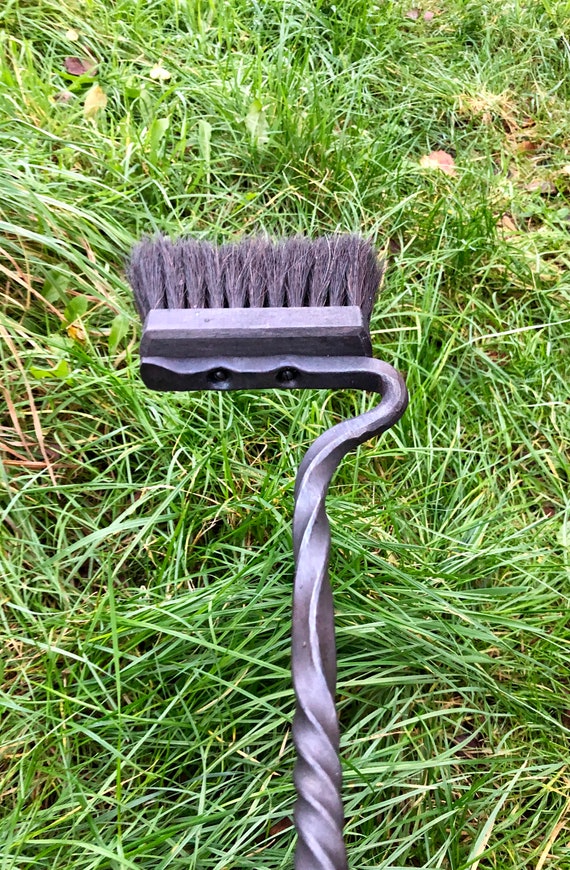 Hand Forged Fireplace Brush Fire Tool Companion Set Etsy