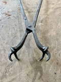 Large Fire pit / fireplace tongs. Heavy duty, forged from solid steel