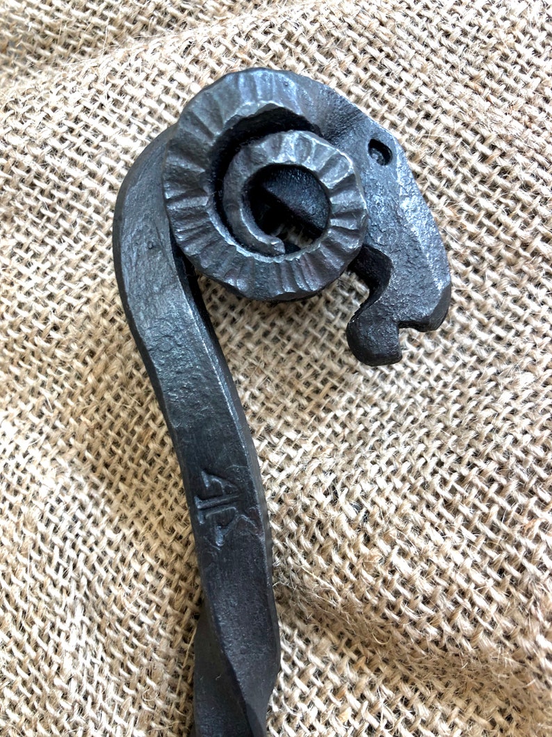 Ram's Head Fire Poker / Hand / Blacksmith Fire Pit Etsy