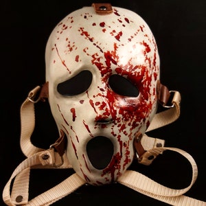 Máscara Ghost Slasher Blood Splasher - Réplica de acessório - Máscara de terror fantasma - Lembranças - Máscara de Halloween - Adereço de terror - Cosplay (V1).