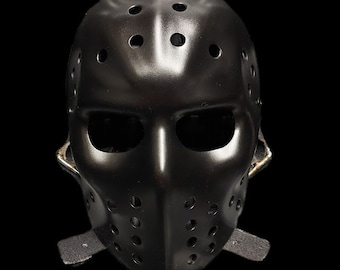 Classic 90 Hybrid Satin Black Hockey Mask - ABS -Horror Mask - Cosplay Mask - Halloween Prop (V1).