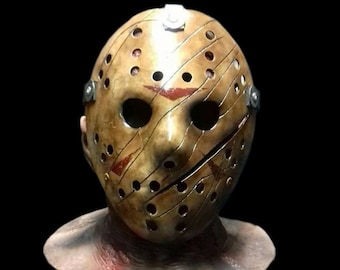 VS "Battle Damaged" Hockey Mask - Prop Replica - Halloween Mask - Horror Mask - pvc (V2).