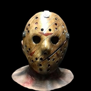 V White Blue Chevron ABS Hockey Mask - Prop Replica - Horror V White Blue Chevron ABS Hockey Mask - Prop Replica - Horror