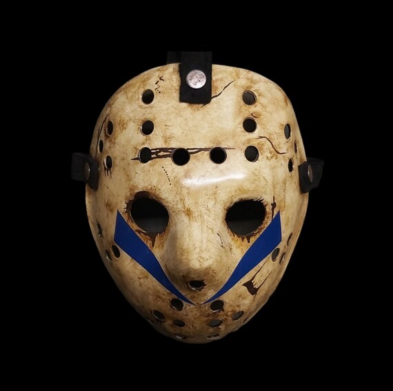 Ghost Hock - Blue Chevron - Hockey Mask - Halloween Horror Mask