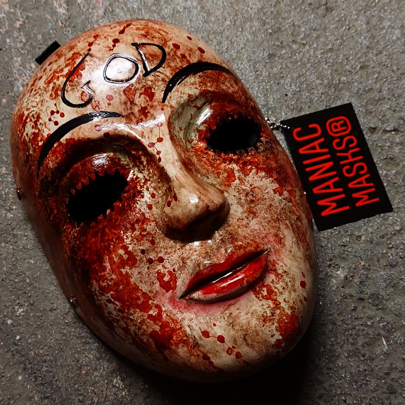 God Mask Bloody Horror Mask - Halloween - Resin Cosplay Custom Painted - Scary Mask (V4). 