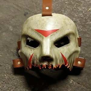 C J Style Shotgun Blast Vintage Style Prop Replik Jason Hockey Maske - Horror Maske - Halloween Maske (V1).