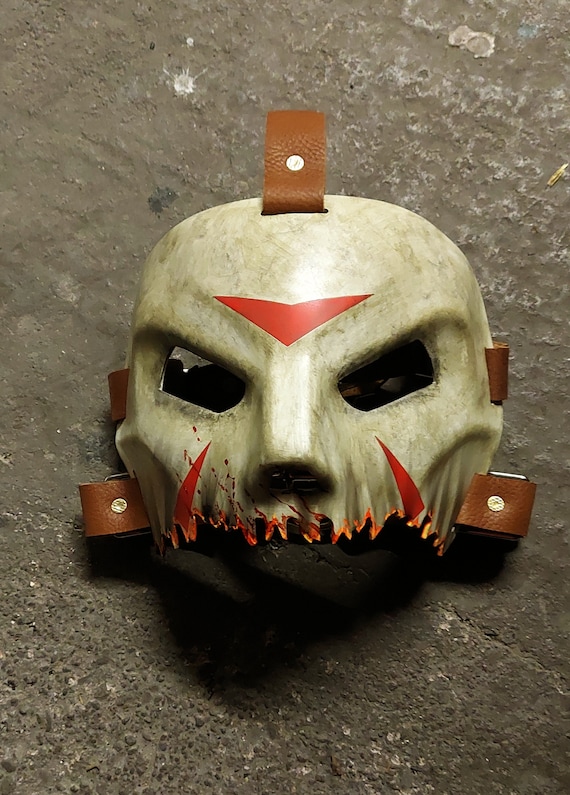 C J スタイル ショットガン ブラスト ビンテージ スタイル プロップ レプリカ ジェイソン ホッケー マスク - ホラー マスク - ハロウィン マスク V1 - 日本