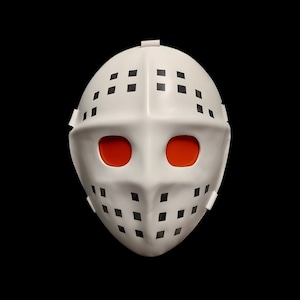 V White ABS Hockey Mask - Prop Replica - Horror Mask - Cosplay Mask- Halloween Mask (V1)