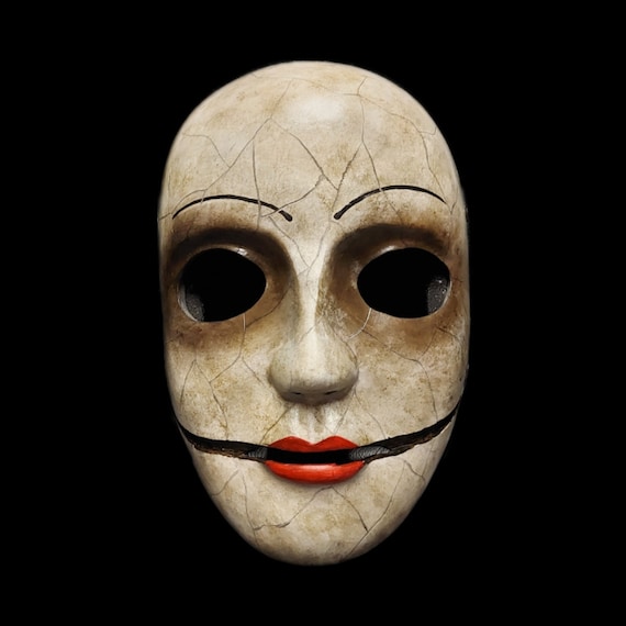 Shattered Doll Mask Wide Eye High Impact Plastic Blank Horror Mask