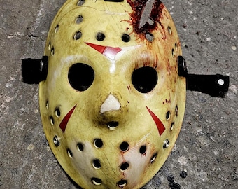 IV "Shower Attack" OG Version - Prop Replica Hockey Mask - Halloween Horror Mask - Horror Cosplay (V1).