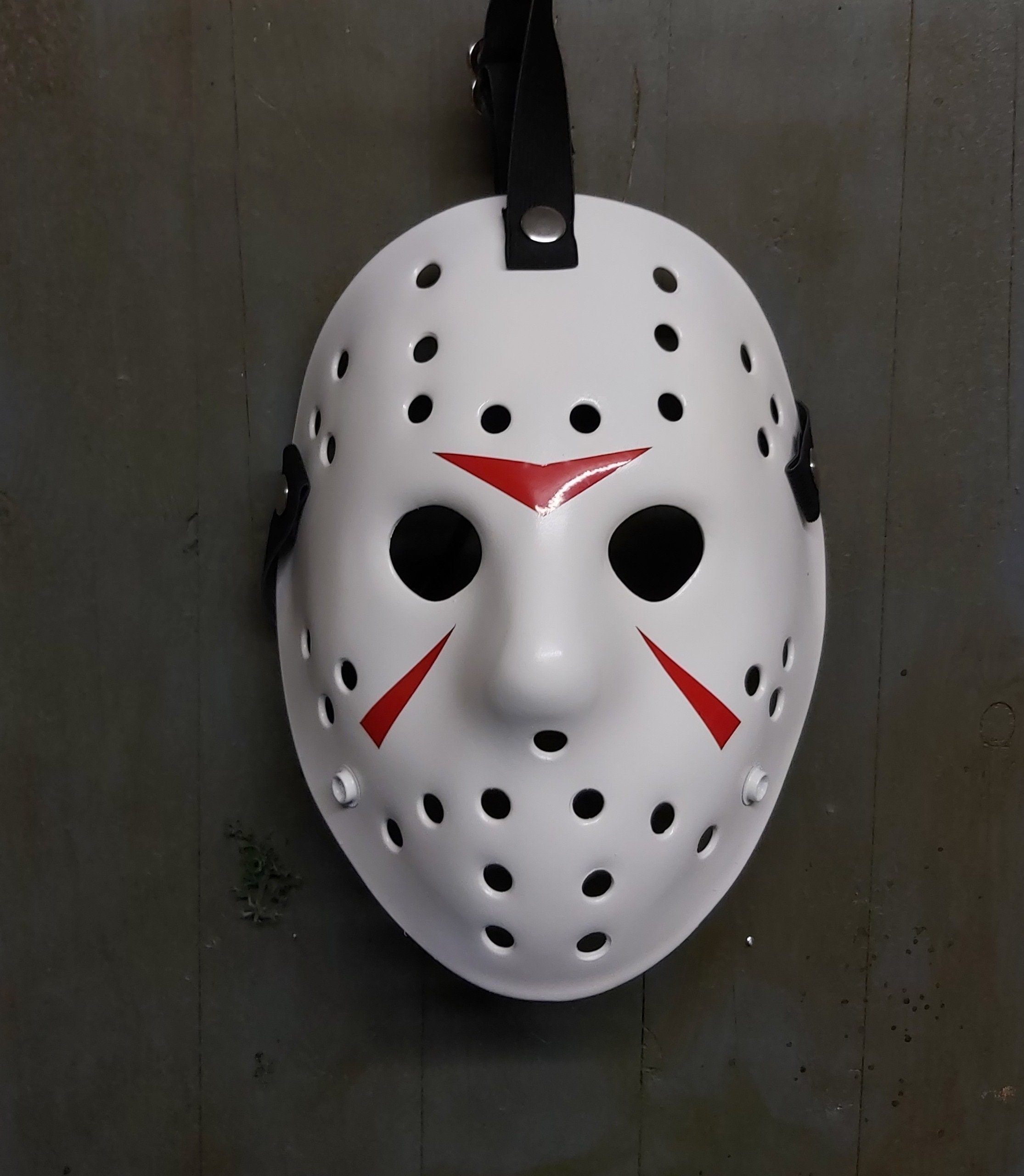 Gmasking Horror Halloween Cosplay Props Costume Deluxe Hockey Mask Replica White Gmasking Horror Halloween Cosplay Props Costume Deluxe Hockey Mask Replica White