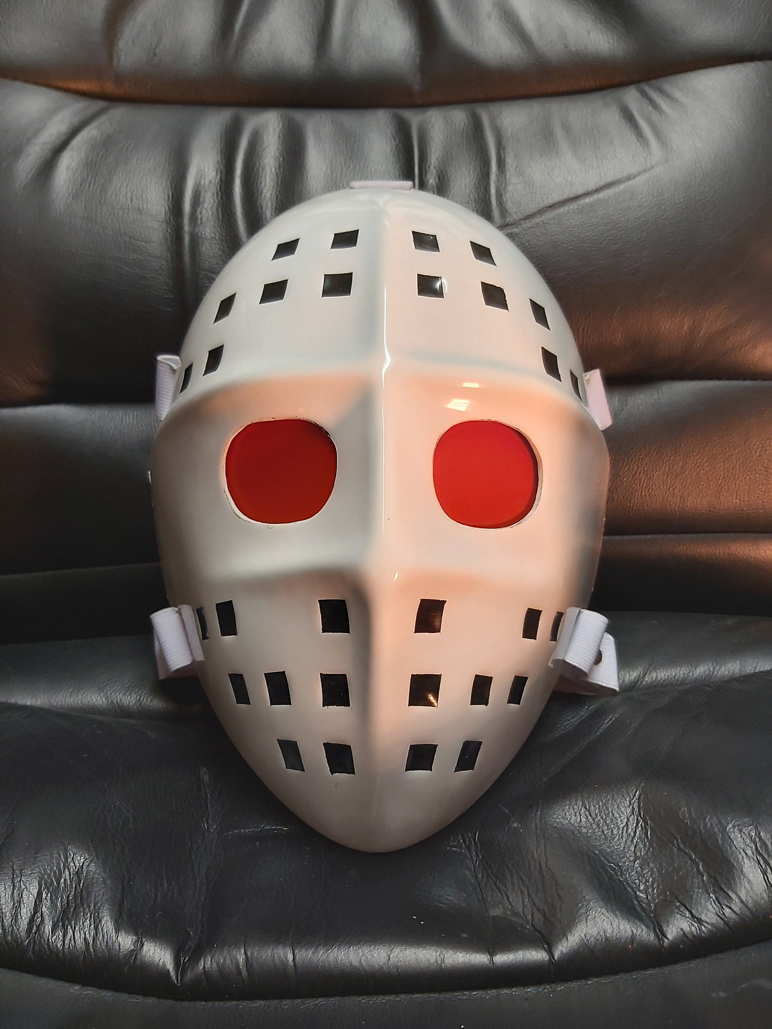 V White ABS Hockey Mask Prop Replica Horror Mask Cosplay Etsy
