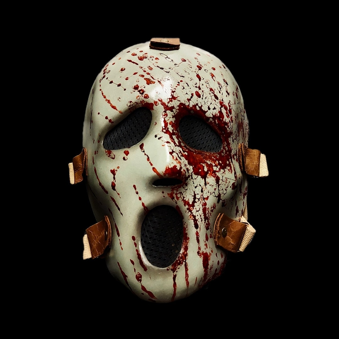 Arbejdskraft Brokke sig bekæmpe Ghost Slasher Blood Spatter Mask Prop Replica Horror Mask - Etsy