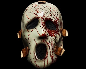 Ghost Slasher Dark Blood Version Ghost Mask - Prop Replica Horror Mask - Horror Memorabilia - Halloween Mask - Horror Cosplay Mask (V1).