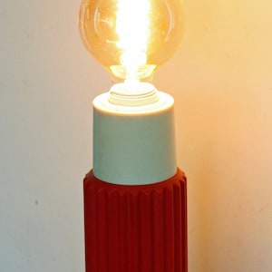 Retro Orange Lamp - 47cm Vintage Mid Century French Kitsch Table Lamp Desk Lamp Off The Wall Clocks