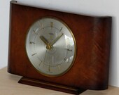 Vintage 23cm Metamec Mantel Clock - Wooden Retro Mid Century 60s Dereham Art Deco Desk Clock
