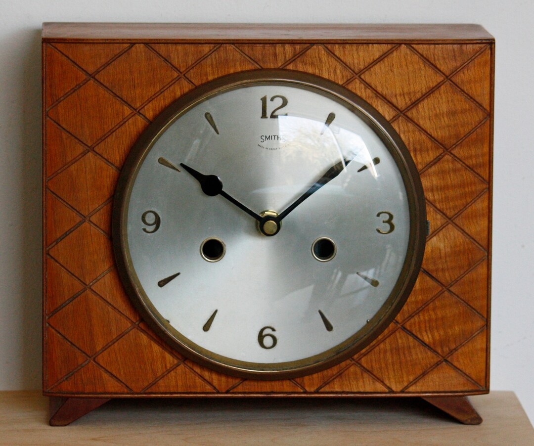 Vintage 23cm Smiths Mantel Clock Wooden Retro Mid Century Etsy