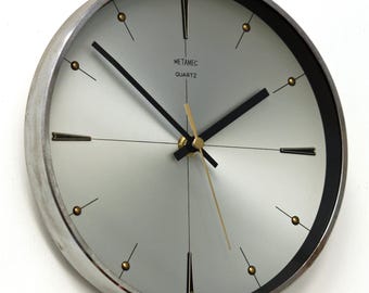 Metamec Wall Clock - Vintage 20cm Retro Atomic Era Mid Century Style Clock Gift Off The Wall Clocks