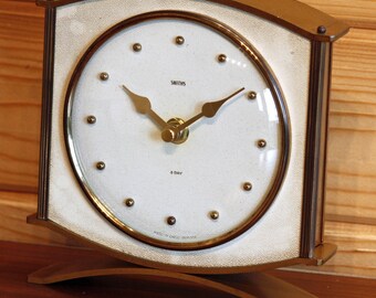 Vintage Smiths Mantel Clock - 17cm Metal Clock Retro Mid Century Desk Clock Off The Wall Clocks