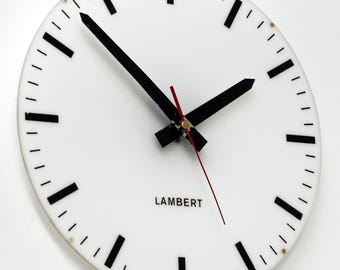 Vintage Lambert Wall Clock - 29cm French Retro Mid Century Style Clock 1970s Bauhaus Industrial Factory Clock Gift Off The Wall Clocks