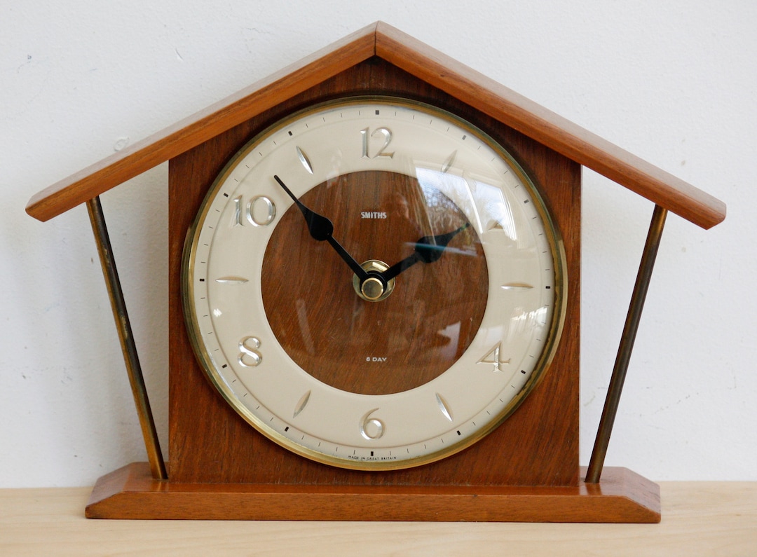 Vintage 22cm Smiths Mantel Clock Wooden Retro Mid Century Etsy